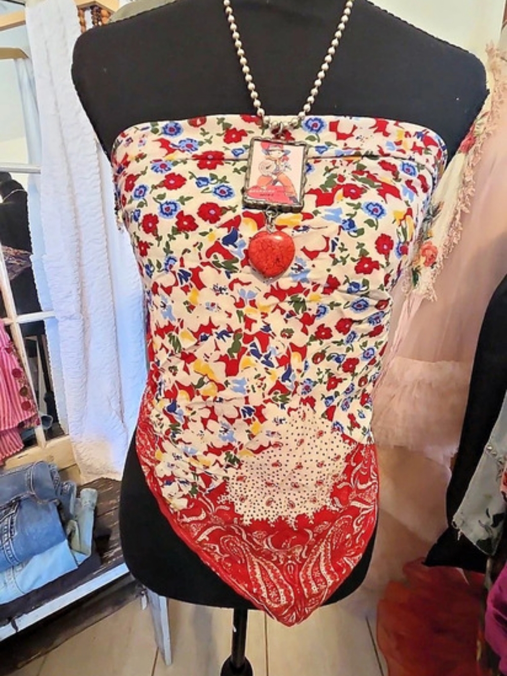 FREE PEOPLE - Floral Strapless Top in Multicolor Like New